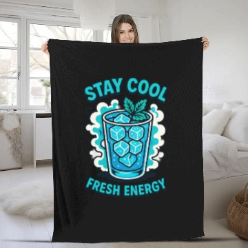 Discover Stay Cool – Fresh Energy | Kawaii Retro Pop Art Dr Fleece Blankets