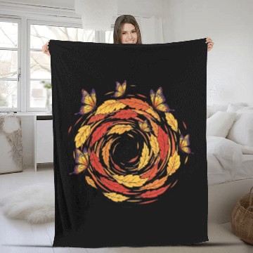 Discover Autumn Leaves and Butterfly Spiral Fleece Blankets