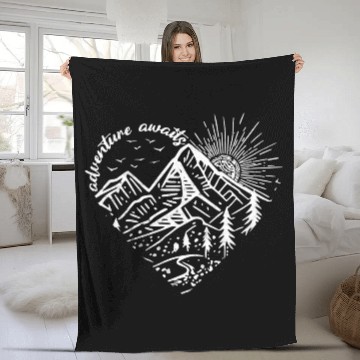 Discover Sunrise Mountain Adventure Design Fleece Blankets