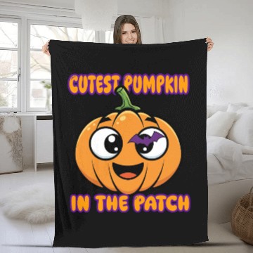 Discover Sweet Pumpkin Fleece Blankets, Spooky Season Fleece Blankets