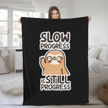 Discover Adorable Sloth Motivation Fleece Blankets