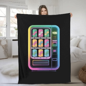 Discover Y2K Cyber Vending Machine with Iridescent Drinks Fleece Blankets
