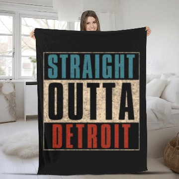 Discover Straight Outta Detroit Michigan MI Fleece Blankets