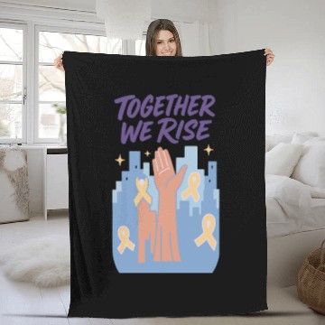 Discover Together We Rise │ Childhood Cancer Awareness	 Fleece Blankets