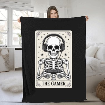 Discover Tarot Card Skeleton Video Game Halloween Gamer Fleece Blankets
