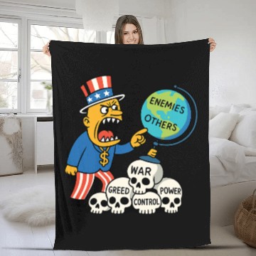 Discover Angry Uncle America Confronts Global Enemies Fleece Blankets