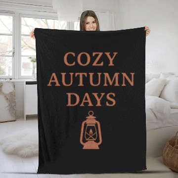 Discover Cozy Autumn Days Lantern Design Fleece Blankets