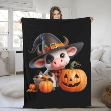 Discover Cute Halloween Cow Fleece Blankets