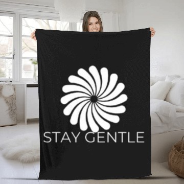 Discover Minimal Floral Fleece Blankets – Stay Gentle Line Art Flow