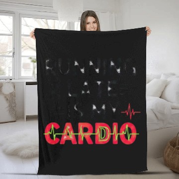 Discover Running Late Is My Cardios Fleece Blankets