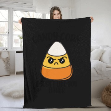 Discover Candy Corn Funny Halloween Fleece Blankets