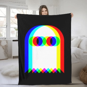 Discover Trippy Ghost Vaporwave Halloween Rave EDM Music Fleece Blankets