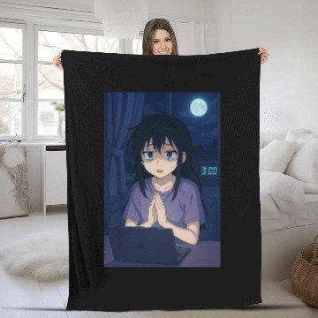 Discover Night Owl Anime Character Sleeper Fleece Blankets