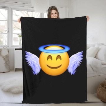 Discover Heavenly Angel Emoticon Fleece Blankets