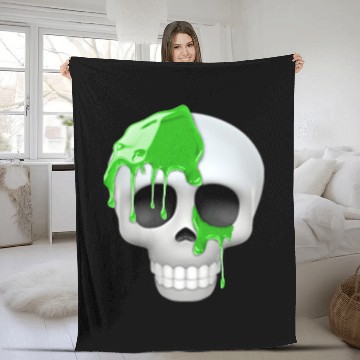 Discover skull toxic emoticon Fleece Blankets