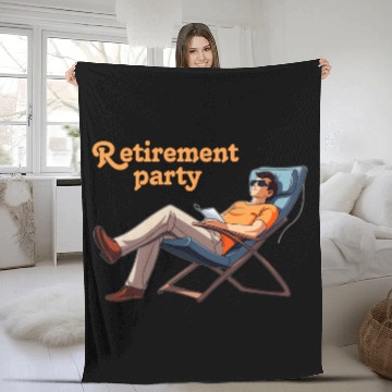 Discover Retirement Party Relaxation Scene Fleece Blankets