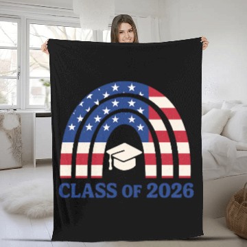 Discover Senior 2026 | Graduation Class of 2026 Blue Design Fleece Blankets