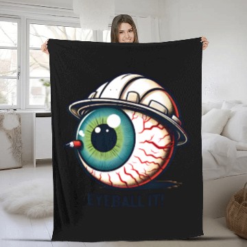 Discover Surreal Eyeball with Space Hat Fleece Blankets