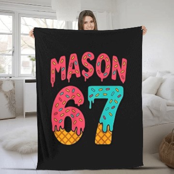 Discover Mason 67 Ice Cream Cute Meme Six Seven Fleece Blankets