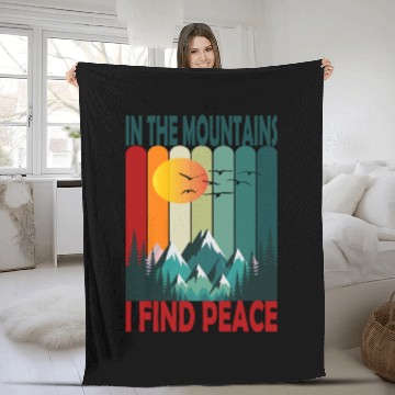 Discover Mountain Sunset Peaceful Scene Fleece Blankets