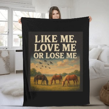 Discover Horse Freedom Inspirational Design Fleece Blankets