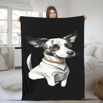 Discover Funny cute little puppy dog. Fleece Blankets