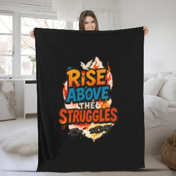 Discover Rise Above the Struggles Graffiti Design Fleece Blankets