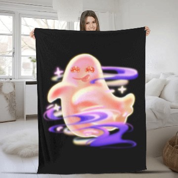 Discover Playful Glowing Ghost  Fleece Blankets
