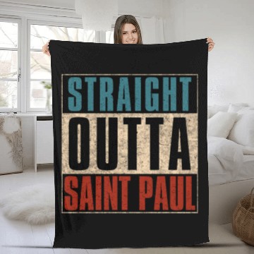 Discover Straight Outta Saint Paul Minnesota MN Fleece Blankets