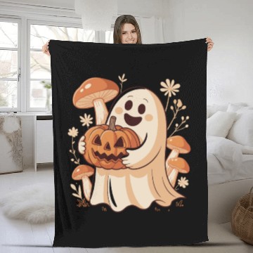 Discover Cottagecore Halloween Ghost Flower Pumpkin Fleece Blankets