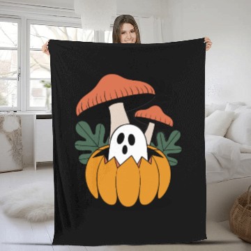 Discover Cottagecore Halloween Ghost Flower Pumpkin Fleece Blankets