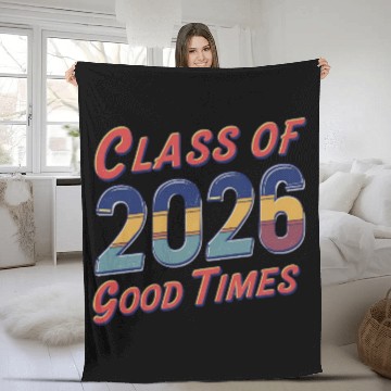 Discover Class of 2026 Good Times Vintage Style Senior Fleece Blankets