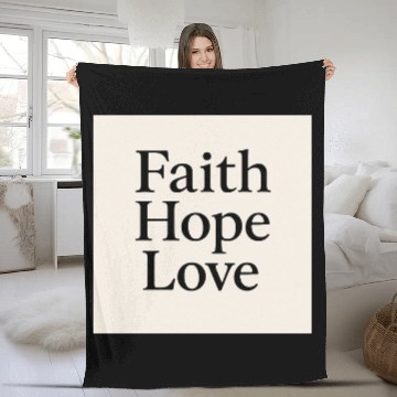 Discover Inspirational Faith Hope Love Typography Fleece Blankets