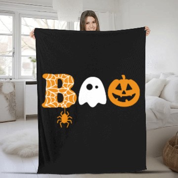 Discover Halloween Boo Ghost Pumpkin Spooky Costume Party Fleece Blankets