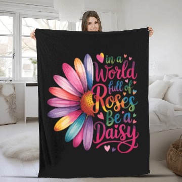 Discover Be a Daisy in a World Full Quote Fleece Blankets