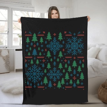 Discover Festive Winter Snowflake Pattern Fleece Blankets