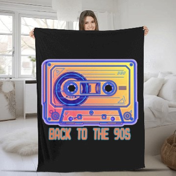 Discover Back to the 90s Retro Cassette Tape Fleece Blankets