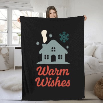 Discover Warm Wishes │ Cozy Winter Holiday House Design	 Fleece Blankets