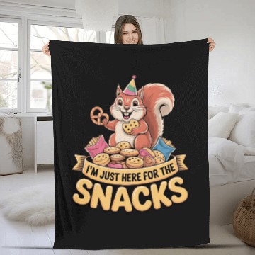 Discover I'm Just Here for the Snacks Funny Foodie Quote Fleece Blankets