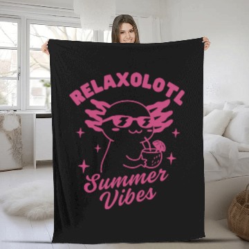 Discover Relaxolotl Summer Vibes Fleece Blankets