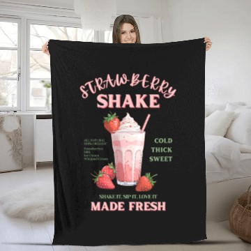 Discover Strawberry Shake Fleece Blankets