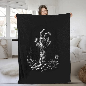 Discover Haunting Zombie Hand Illustration Fleece Blankets