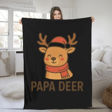Discover Festive Reindeer Christmas Design Fleece Blankets