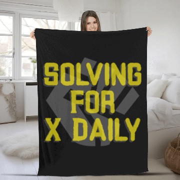 Discover Solving For X Daily Algebra Math Teacher Fleece Blankets