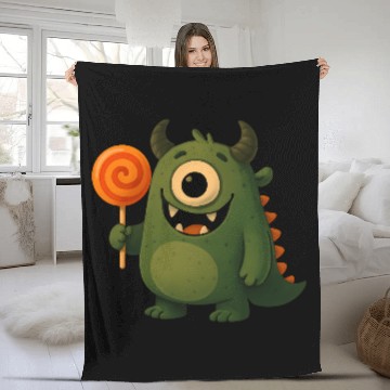 Discover Whimsical Monster with Lollipop Fleece Blankets
