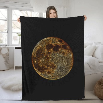 Discover Full Moon Design – Black Lettering Quote Fleece Blankets