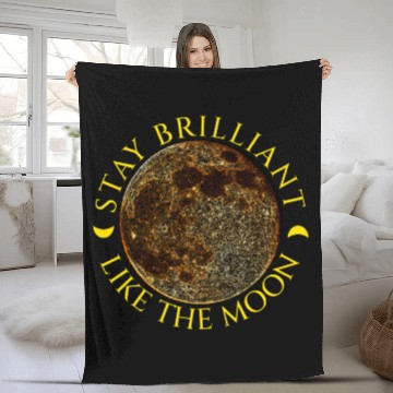 Discover Full Moon & Golden Crescents Quote Fleece Blankets