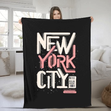 Discover Urban New York City Typography Design Fleece Blankets