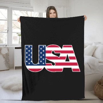 Discover USA Flag Colors Logo Fleece Blankets
