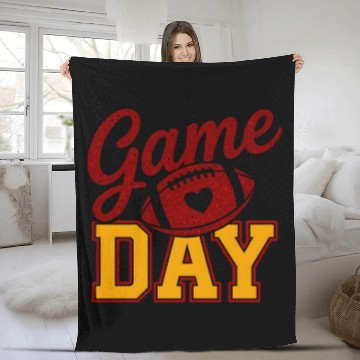 Discover Game Day Football Fleece Blankets Glitter Heart Cute Varsity